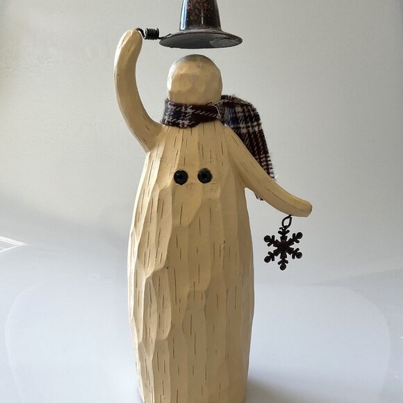 SNOWMAN FIGURINE HOLIDAY CHRISTMAS WINTER 10" VINTAGE - Picture 7 of 10